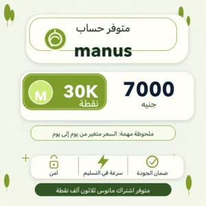 اشتراك Manus AI باقة 30 ألف نقطة